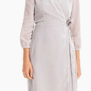 J. Crew Silver Velvet Wrap Dress